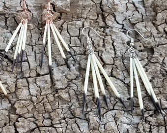 Minimalist Porcupine Quill Earrings| Forest Witch Accessories| Boho Jewelry| Indigenous Made| Nature Inspired| Handmade| Unique Gift Idea
