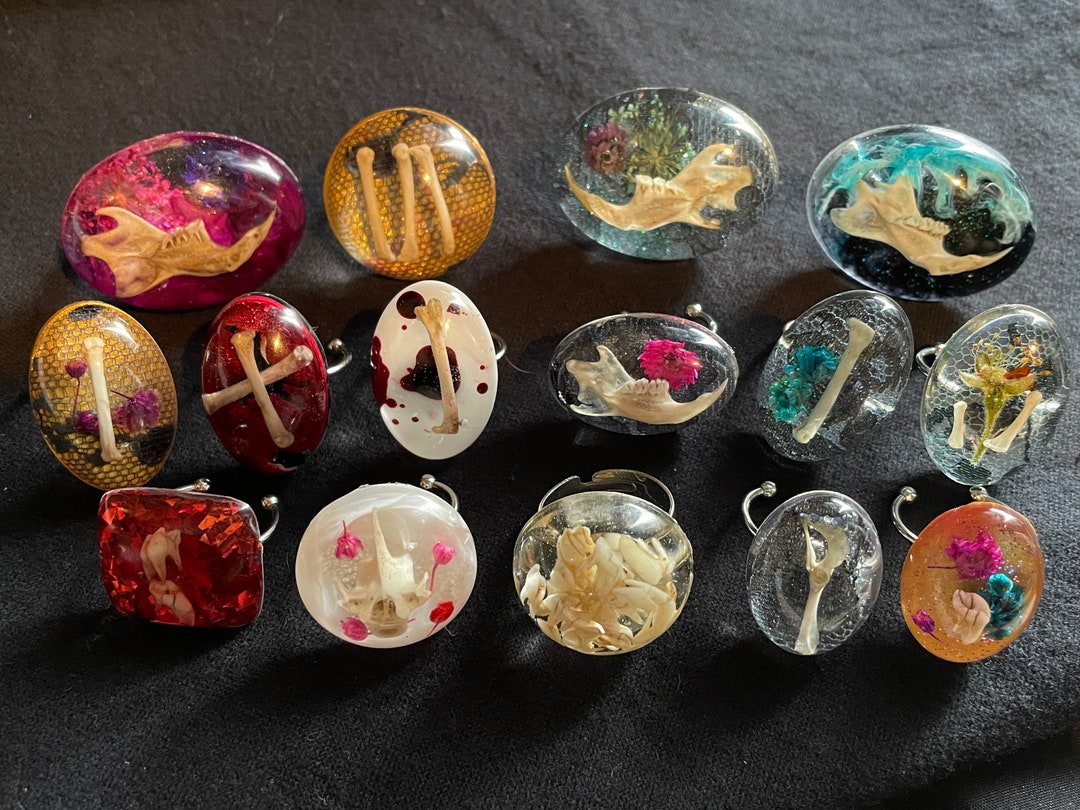 Resin Rings Insert Bone and Resin Rings - Etsy