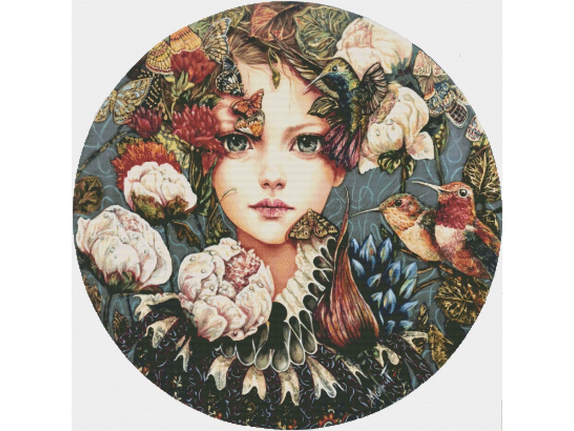 Monica Counted Cross Stitch Pattern Pdf Lanarte Digital Cross Etsy