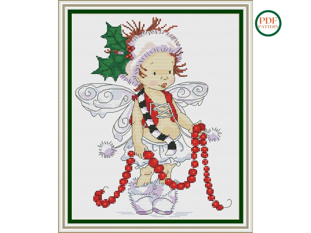 Christmas Elf Cross Stitch Pattern Easy Digital DIY Instant Etsy