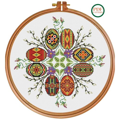 Cross Stitch Pattern Easter Eggs Ukrainian Ornaments Pysanky Etsy