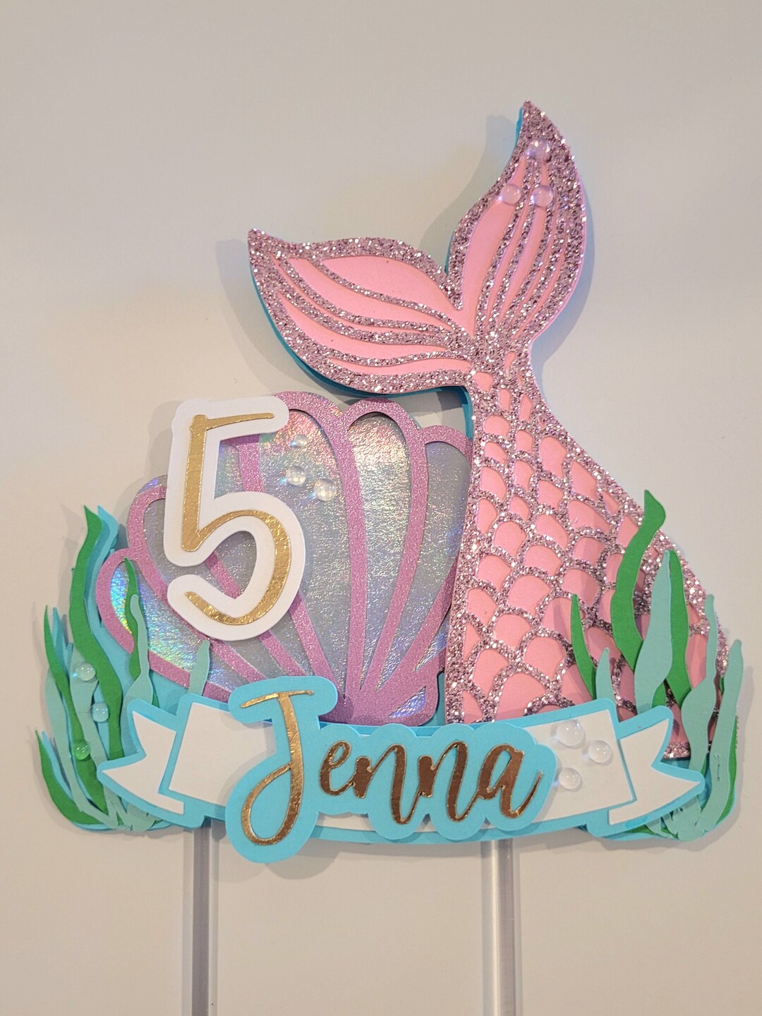 Mermaid Cake Topper Personalized Custom Birthday Decor Under the Sea ...