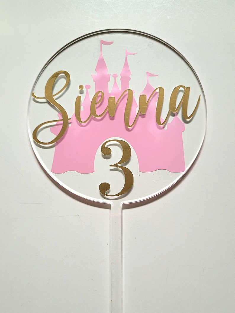 Custom Princess Cake Topper With Name & Age Princess Birthday Cake ...