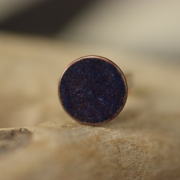 Emaille Ring midi, Galaxie dunkelblau