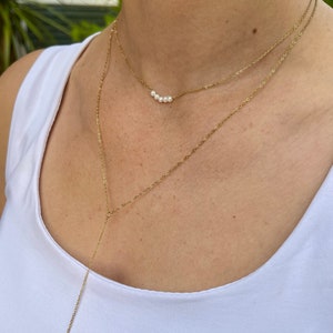 Gold Pearl Necklace, Real Freshwater Pearls, Bar Necklaces, Bridesmaid Gift
