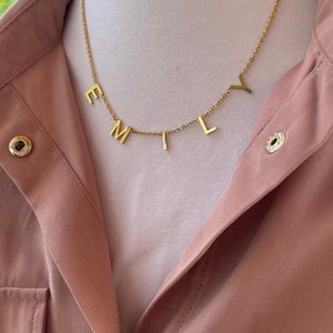 18K Gold Name Necklace, Personalized Necklace, Necklace with Name, Initial Necklace, Name Jewelry, Necklace for Women, Gifts for Girl Wife