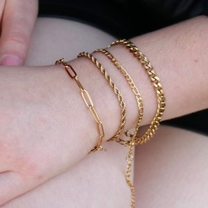 18K Gold Chain ANKLET, Cable Chain, Paperclip Chain, Twist Chain, Figaro Chain, Curb Chain, Dainty, WATERPROOF, Christmas Gift