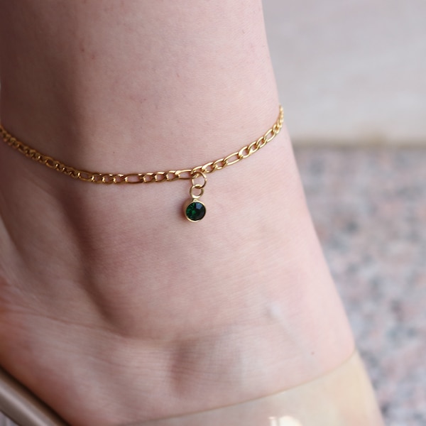 18K Gold Filled Cuban Chain Anklet,Gold Chain Anklet,WATERPROOF, Miami Cuban Chain Anklet,  Gold Anklet For Women