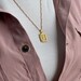 18K Gold Initial Letter Necklace, Medal Gold Initial Letter Pendant Necklace, Square Alphabet Rectangle Medallion Pendant, Christmas Gift 