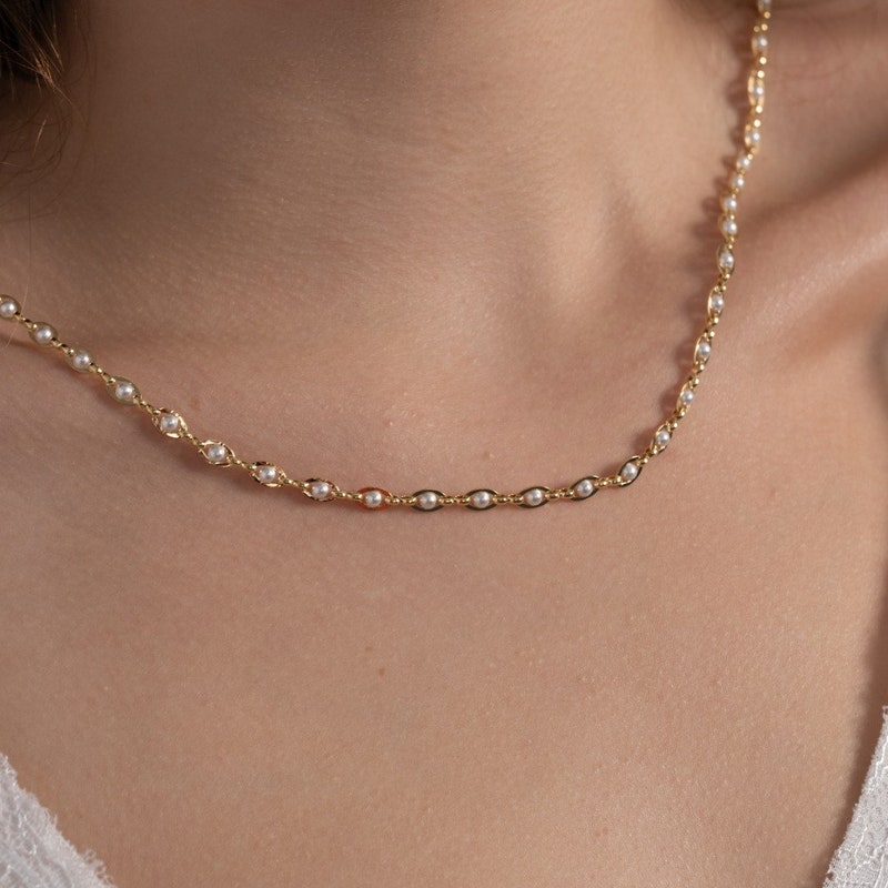 The Mila Mini Pearl Detail Teardrop-Gold