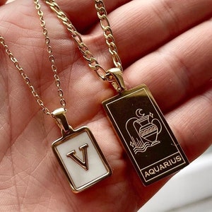 Tarot Zodiac Necklace • Customized Birthday Gift • Celestial Necklace • WATERPROOF Jewelry • Mother&#39;s Day Gift • Witchy Necklace