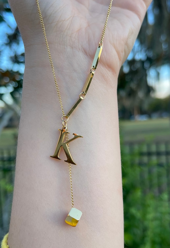 Gold Letter Initial Chain and Pendant Necklace