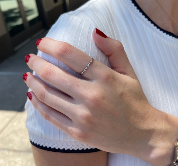 【関税込み】My Way Mini ring in silver and diamonds Meissa Tiny Heart Ring Stacking Dainty Cute Ring Sterling