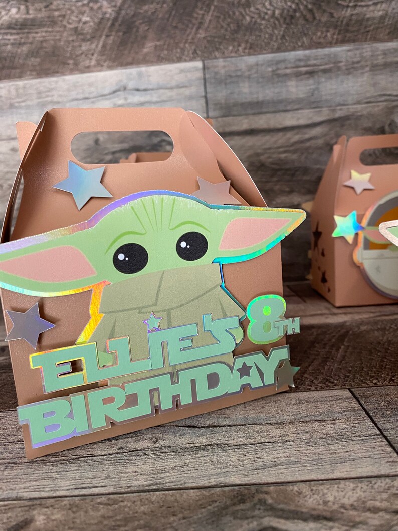 Baby Yoda Party Favor Boxes the Child Favor Boxes Gable Etsy