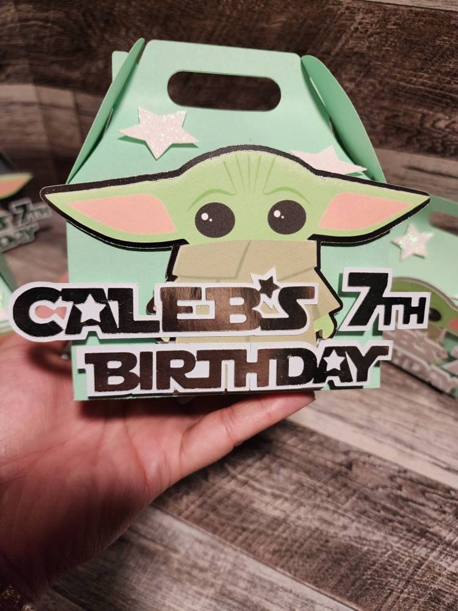 Baby Yoda Party Favor Boxes the Child Favor Boxes Gable Etsy