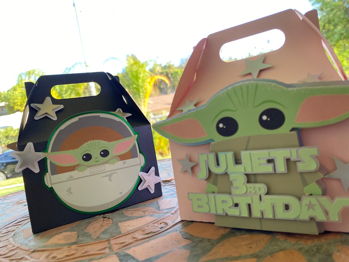 Baby Yoda Party Favor Boxes the Child Favor Boxes Gable Etsy