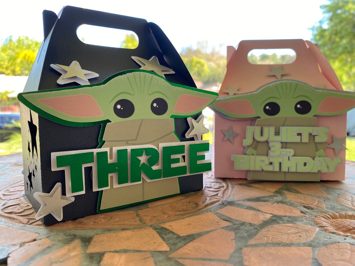 Baby Yoda Party Favor Boxes the Child Favor Boxes Gable Etsy