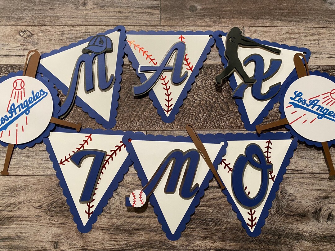 LA Dodgers Birthday Banner LA Dodgers Birthday Theme Los - Etsy