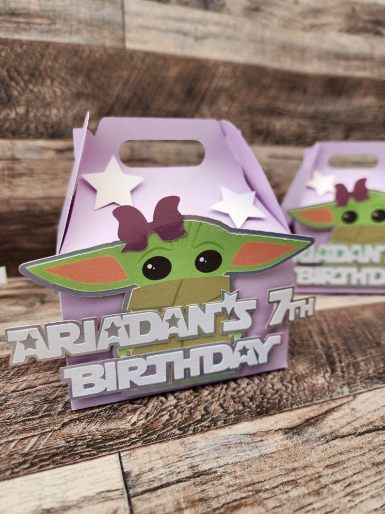 Baby Yoda Party Favor Boxes the Child Favor Boxes Gable Etsy