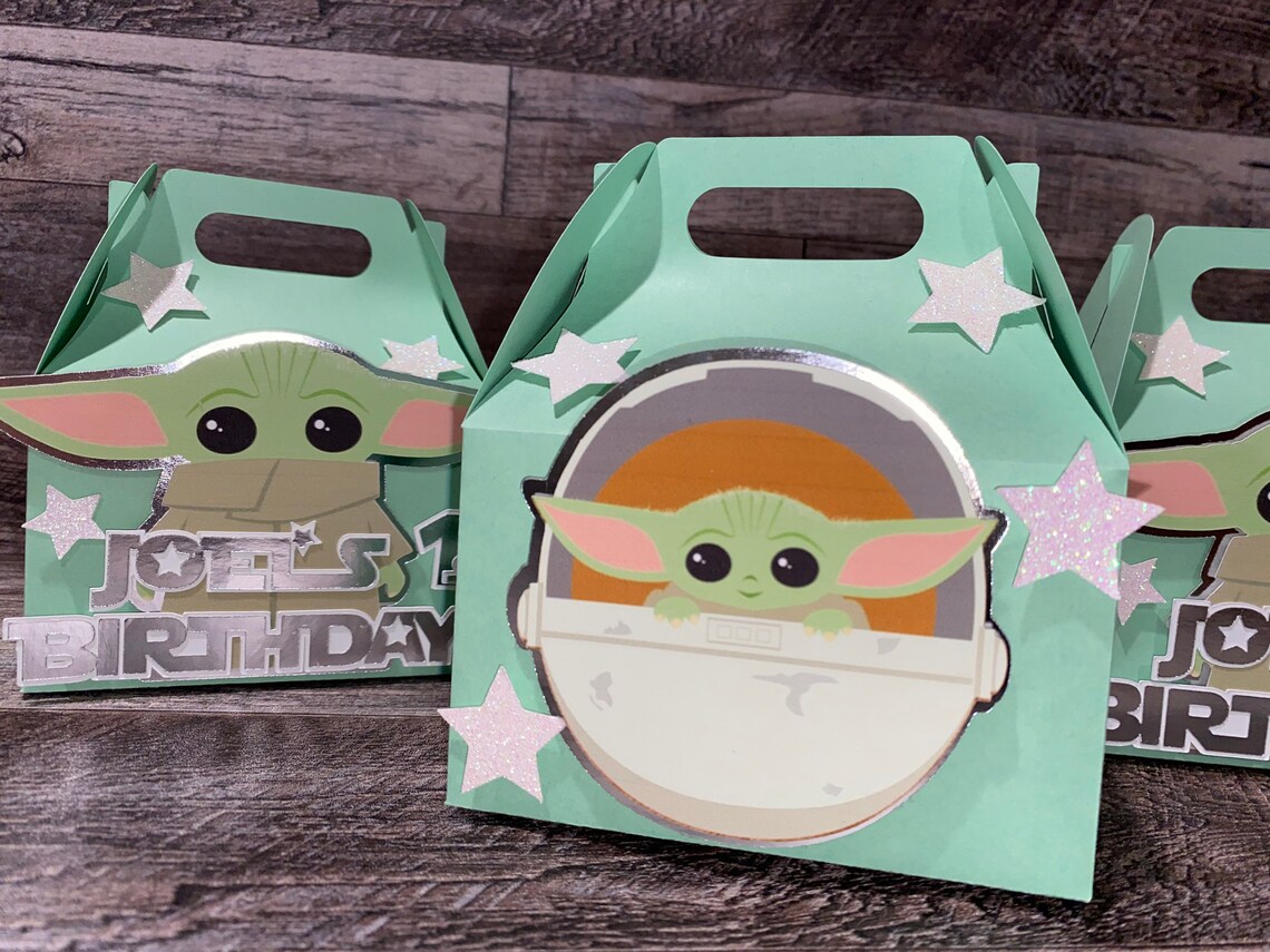 Baby Yoda Party Favor Boxes the Child Favor Boxes Gable Etsy