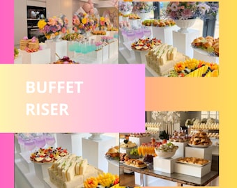 Premium Set of 6 Pcs Acrylic Food Risers for Buffet，white Riser Stand ...