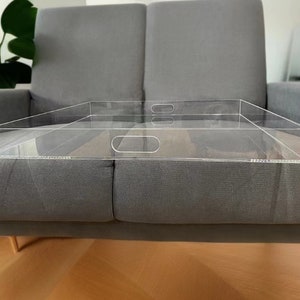 Handcrafted Ottoman Tray Clear Large Acrylic Tray Clear Perspex Acrylic Modern Home Decor Serving Tray image 3