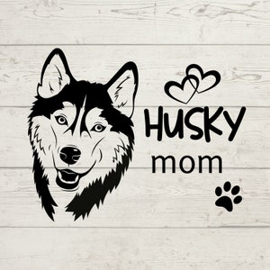 Svg de maman husky, cadeau d'amant de husky, svg de maman de chien, cadeau de parent d'animal de compagnie, cadeau de propriétaire de husky, fichier svg husky, svg de race de chien, svg de fête des mères