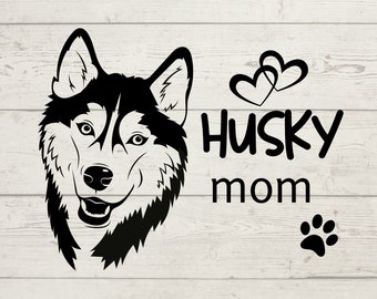 Husky Mom SVG: Dog Lover Gift, Pet Parent Design (Digital Download)