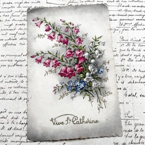 1950s - Postcard with a beautiful bouquet of flowers - Vintage French Postcard