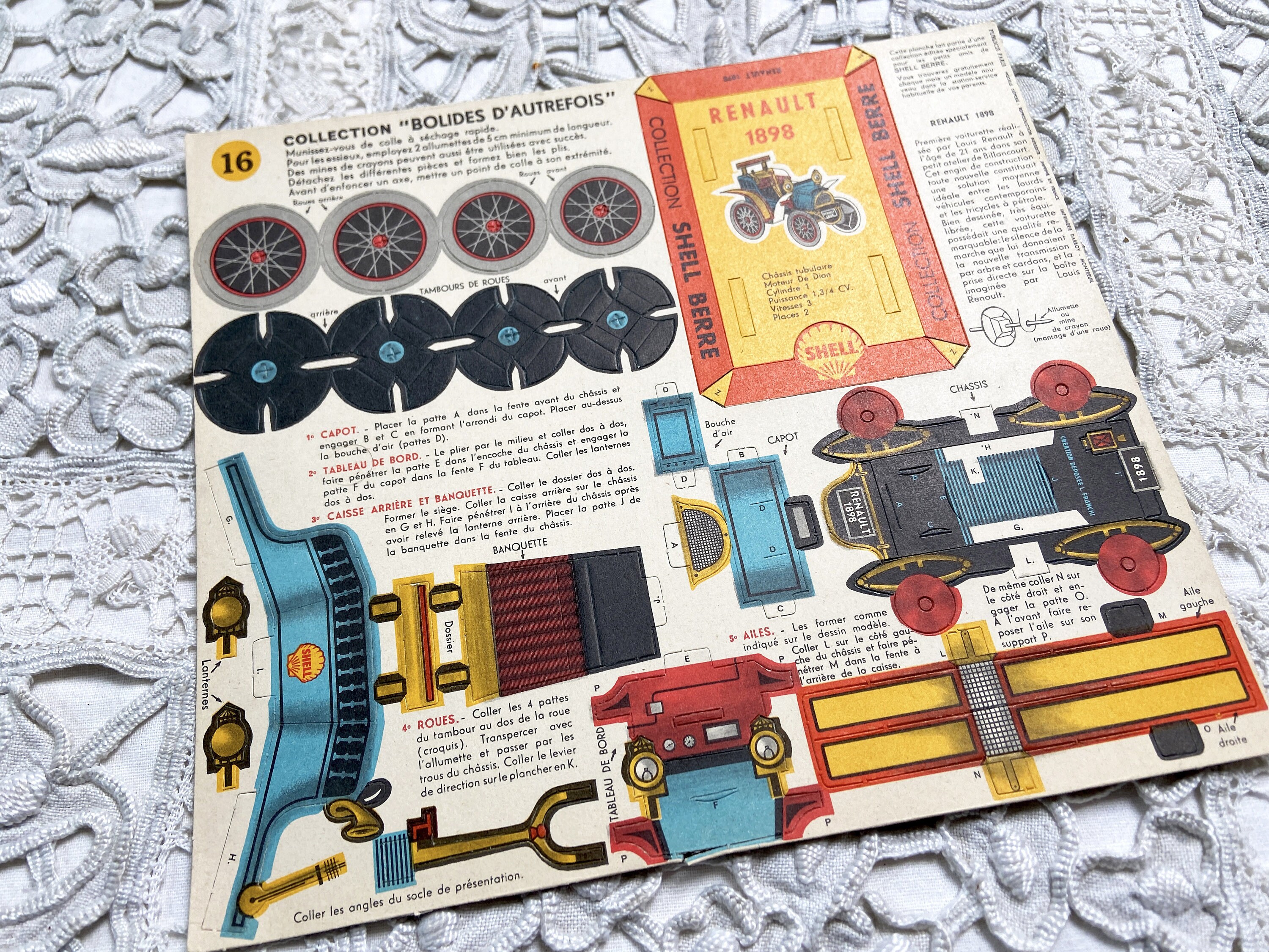 1959 Vintage French Advertising For Shell Cardboard Models Etsy