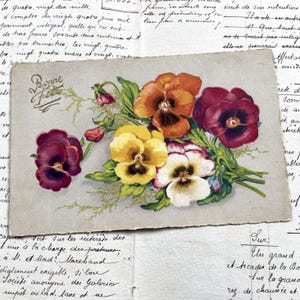 Anni '30 - Cartolina con un bellissimo mazzo di fiori - Cartolina francese d'epoca