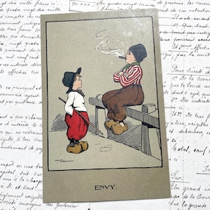Années 1910 - Carte postale britannique avec une belle illustration