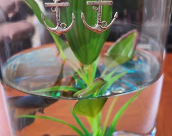 Love anchor silver earrings