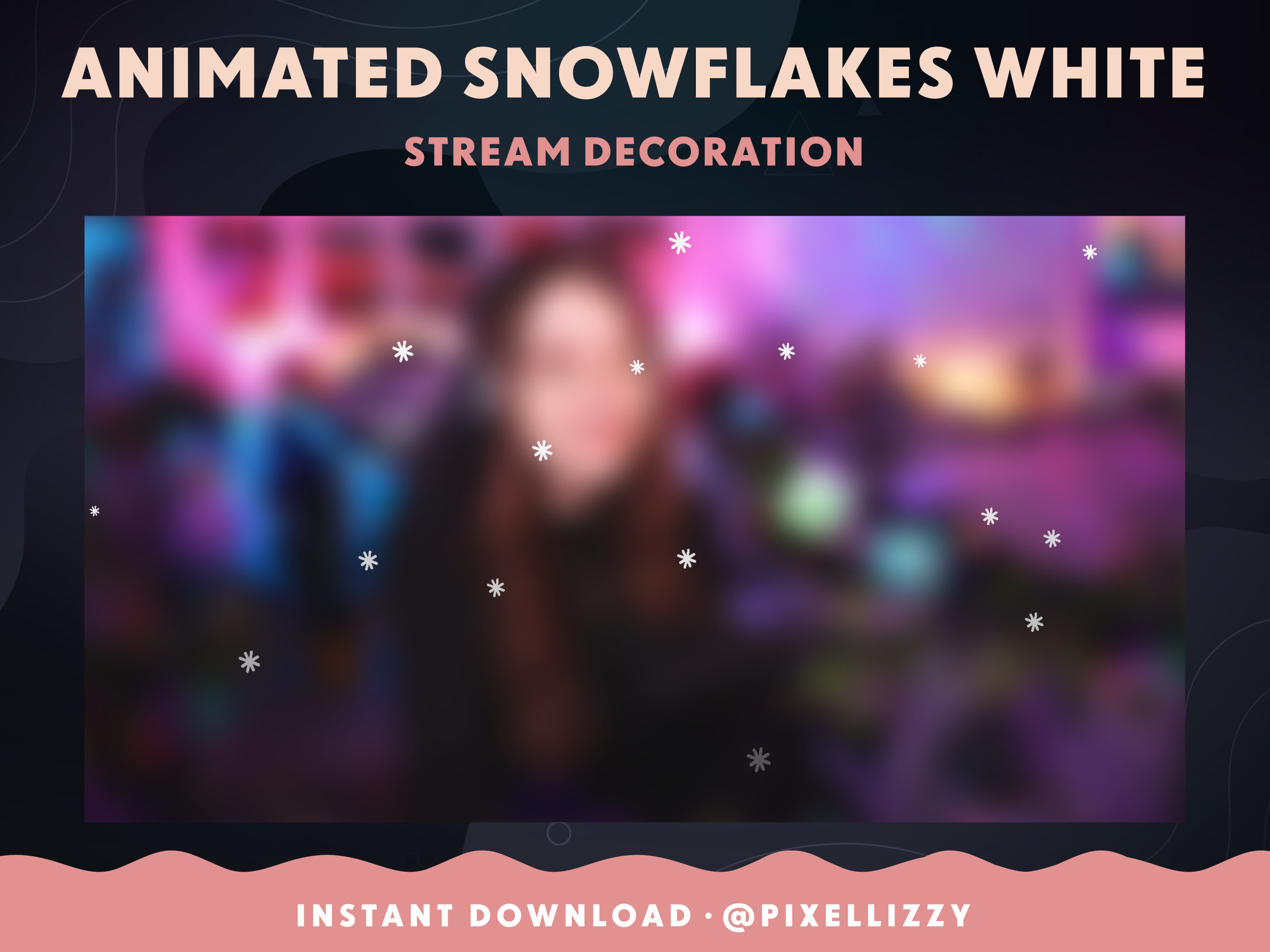 Twitch Overlay | WHITE SNOWFLAKES | Stream Decoration | Twitch, Youtube ...