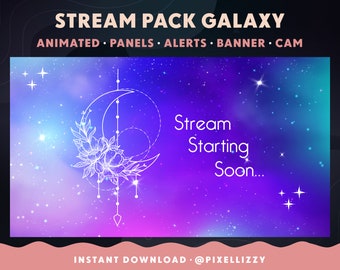 Twitch Overlay Package | GALAXY | animated scenes