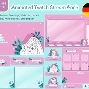Twitch-overlaypakket | Duits | ZELFLIEFDE | geanimeerde scènes