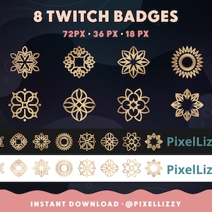 Twitch Badges | GOLD 2 | Sub Badge | Bit Badges | Cheer Badges for Streamers