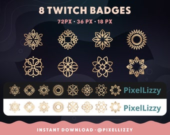 Twitch Badges | GOLD 2 | Sub Badge | Bit Badges | Cheer Badges for Streamers