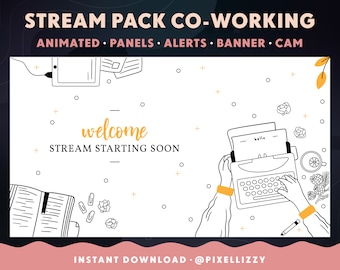 Twitch Overlay Package | WRITER | Author | animated scenes