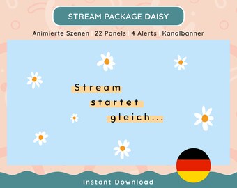 Twitch Overlay Package | German | DAISY | animated scenes
