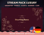 Twitch Overlay Paket | Englisch & Deutsch | animierte Szenen | LUXURY