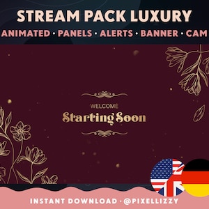 Twitch Overlay Package | English & German | | animated scenes LUXURY