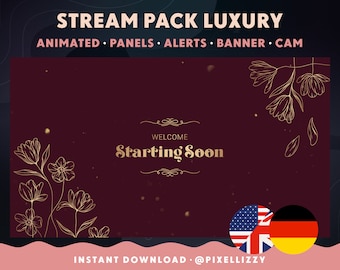 Twitch Overlay Package | English & German | | animated scenes LUXURY