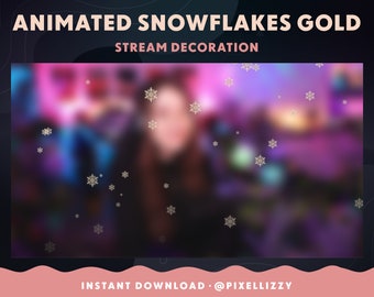 Twitch Overlay | GOLD SNOWFLAKES | Stream Decoration | Twitch, Youtube, Facebook