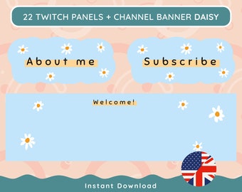 Twitch Panels + Channel Banner | DAISY | 22 panels