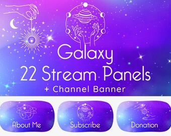 Twitch Panels + Channel Banner | GALAXY | 22 panels