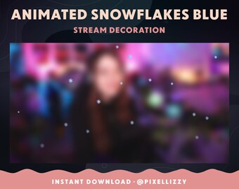 Twitch Overlay | BLUE SNOWFLAKES | Stream Decoration | Twitch, Youtube, Facebook
