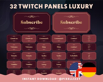 Twitch Panels | English & German | LUXURY | 2 colors