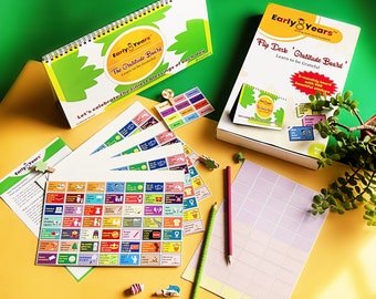 Gratitude Table Journal for Kids with 500 Stickers, Reward Stickers, 3-Monthly,  Sticker Based Gratitude Inculcation for Children 5-10 Years