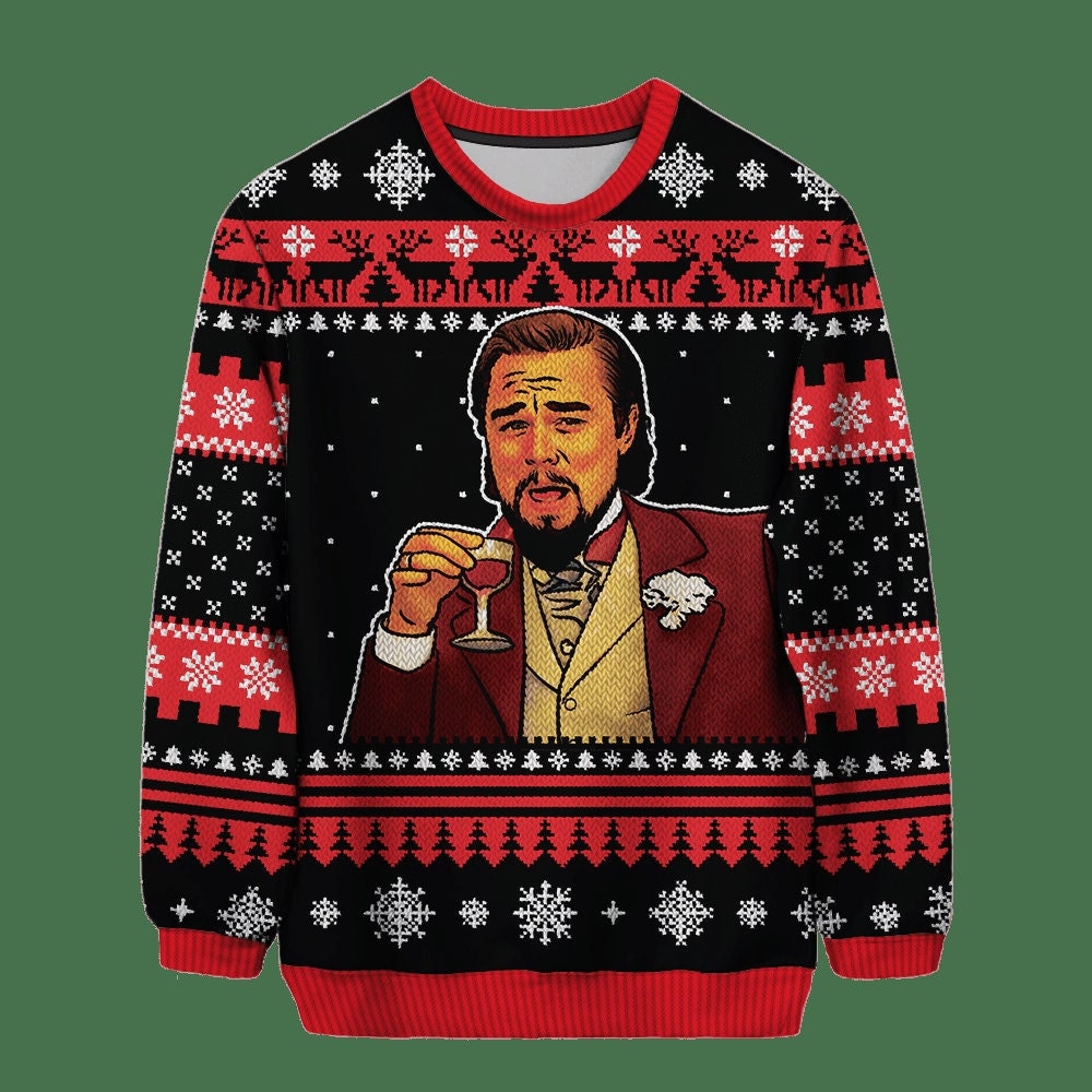 Laughing leo ugly christmas sweater sweatshirt sales